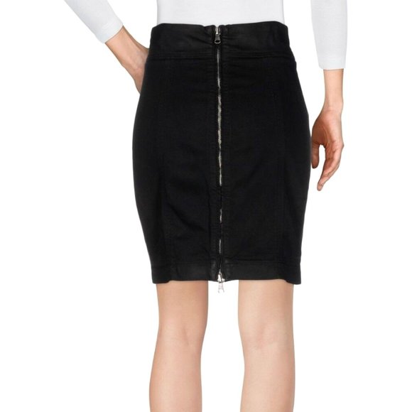 PIERRE BALMAIN SIZE 4 SMALL 40 BLACK KNEE LENGTH PENCIL SKIRT ZIPPER ITALY